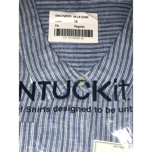 NWT UNTUCKit Villa Fiore Womens SZ 18 Linen Long Sleeve Button Front Shirt NEW - Picture 2 of 4
